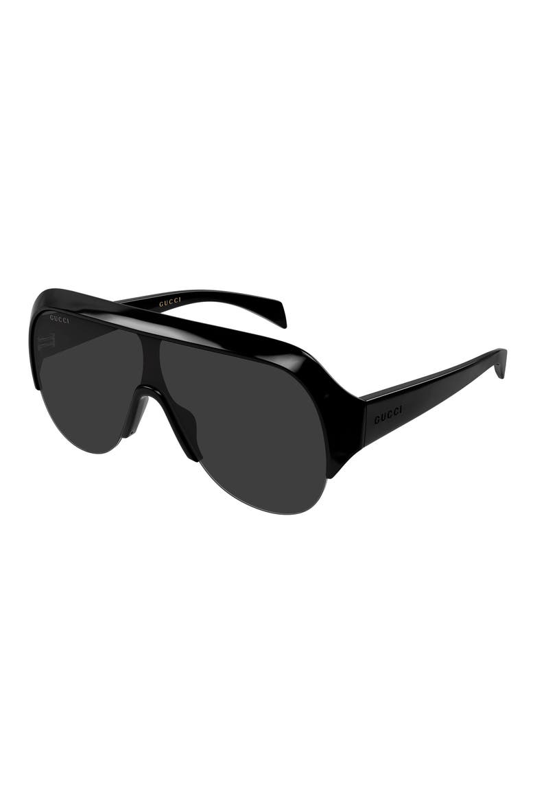 99mm Oversize Shield Sunglasses, Alternate, color, BLACK