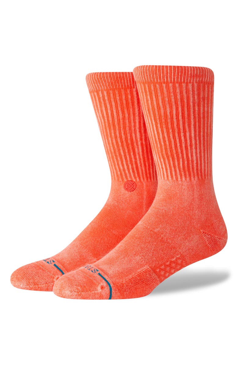 Stance Icon Dyed Crew Socks, Main, color, 