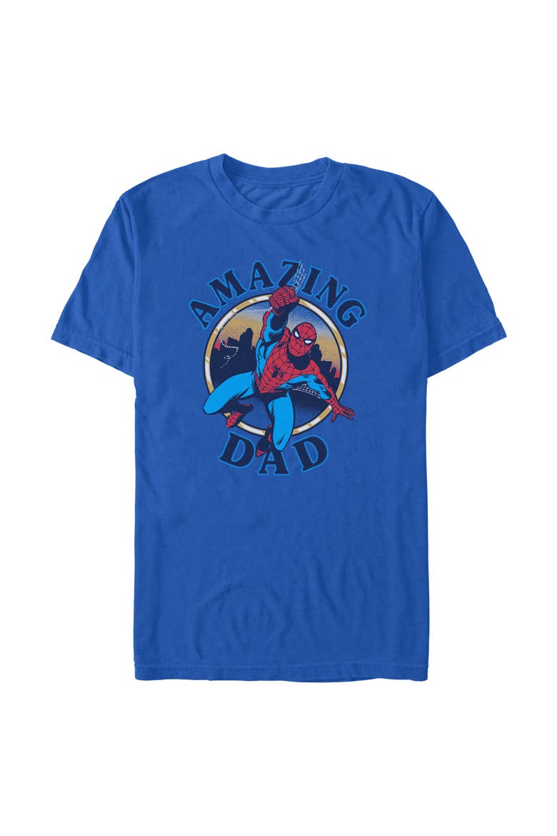 Mens Marvel My Dad Is Amazing T Shirt, Main, color, Royal Blue