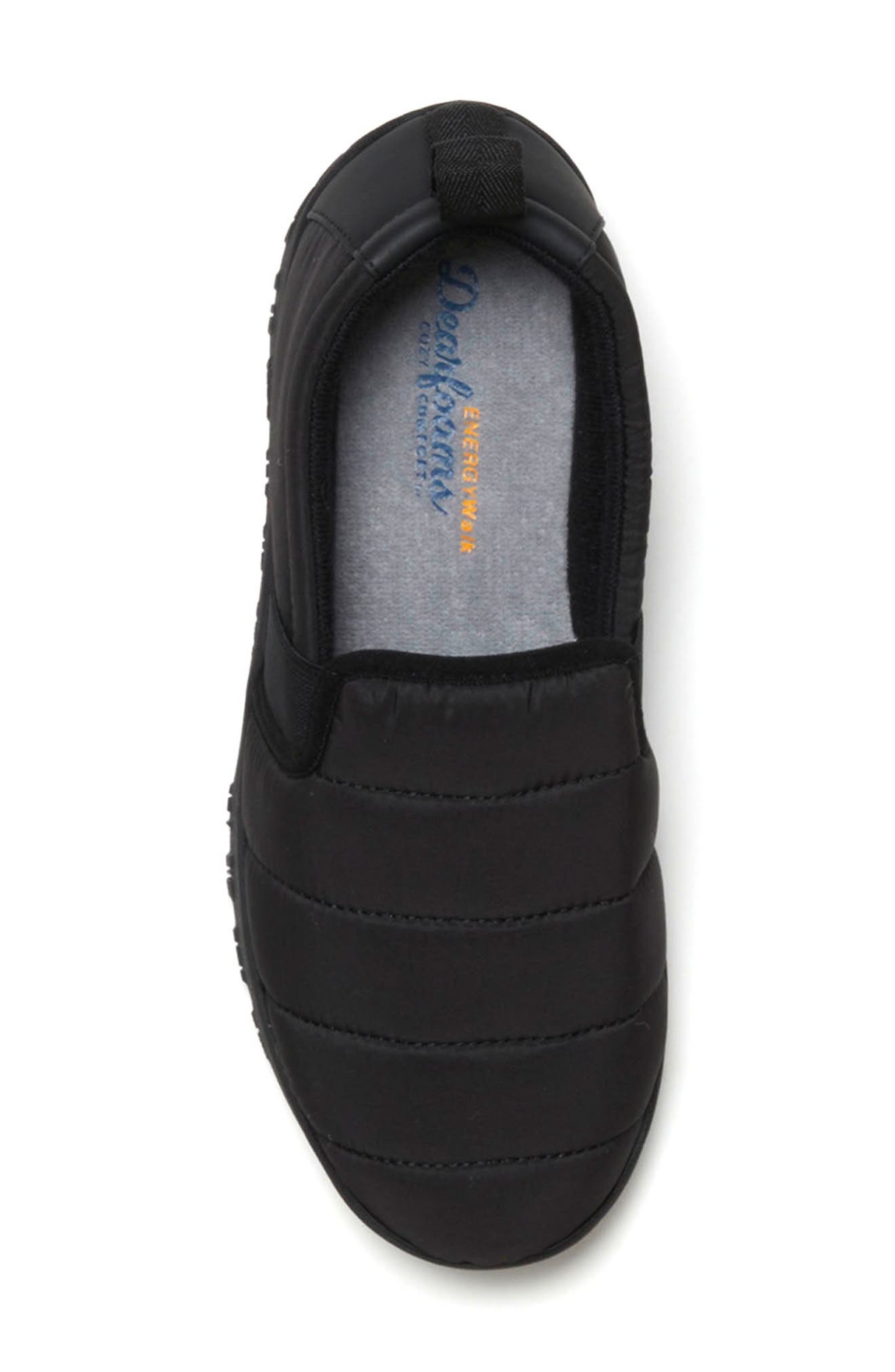 DEARFOAMS Energy Walk Water Resistant Slipper, Alternate, color, Black