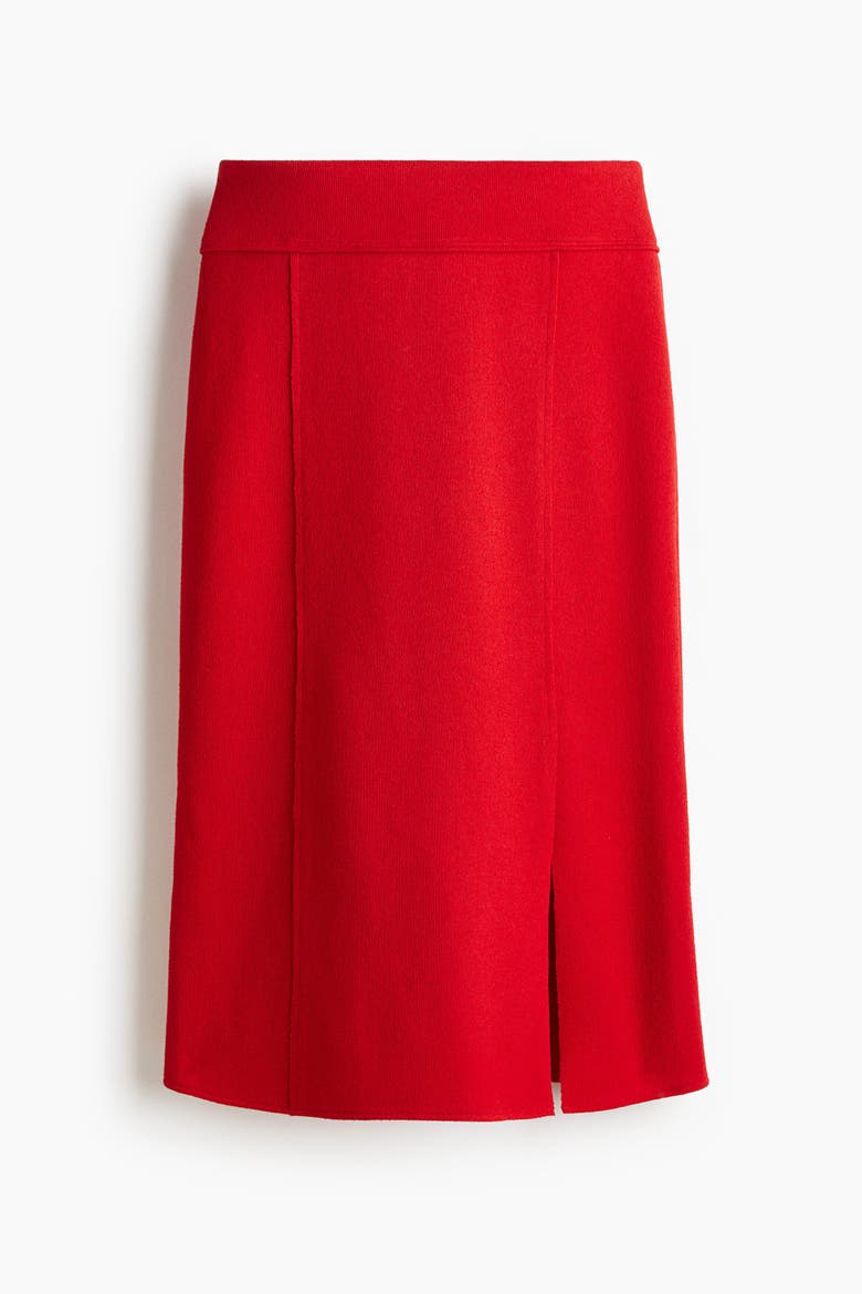 Fine-knit Skirt, Alternate, color, Bright red