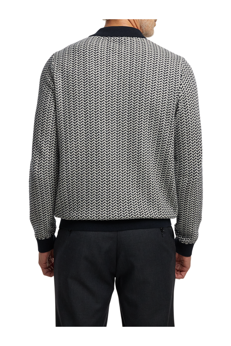 Cotton Three-button Polo, Alternate, color, Black/Ivory