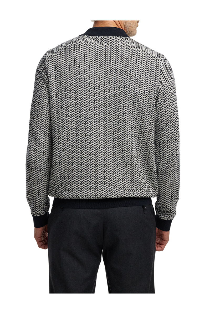 Paul Fredrick Cotton Three-button Polo, Alternate, color, Black/Ivory