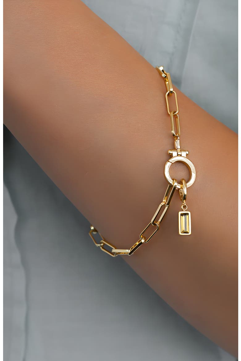 Dainty Baguette Birthstone Charm, Alternate, color, November Citrine