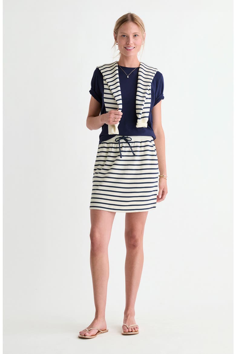 Dreamcloth Stripe Drawstring Skirt, Alternate, color, STRIPE NAUTICAL NAVY