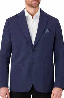 Report Collection Textured Comfort Knit Cotton Blend Sport Coat