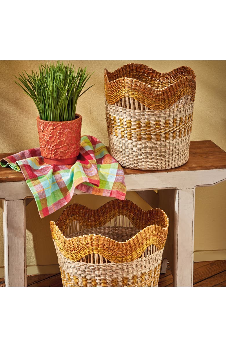 tag Scallop Basket S/2 Orange Multi Sea Grass Summer, Alternate, color, Orange