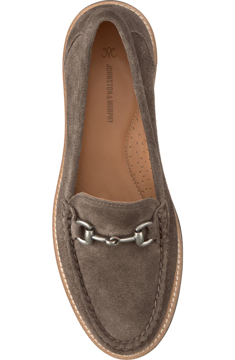 Johnston & Murphy Emmalynn Lug Sole Bit Loafer, Alternate, color, Dark Gray Suede