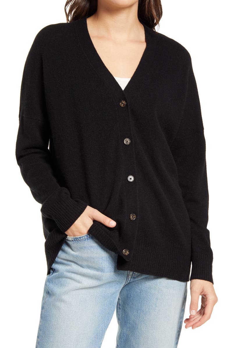 Reformation Recycled Cashmere Blend Boyfriend Cardigan, Alternate, color, 