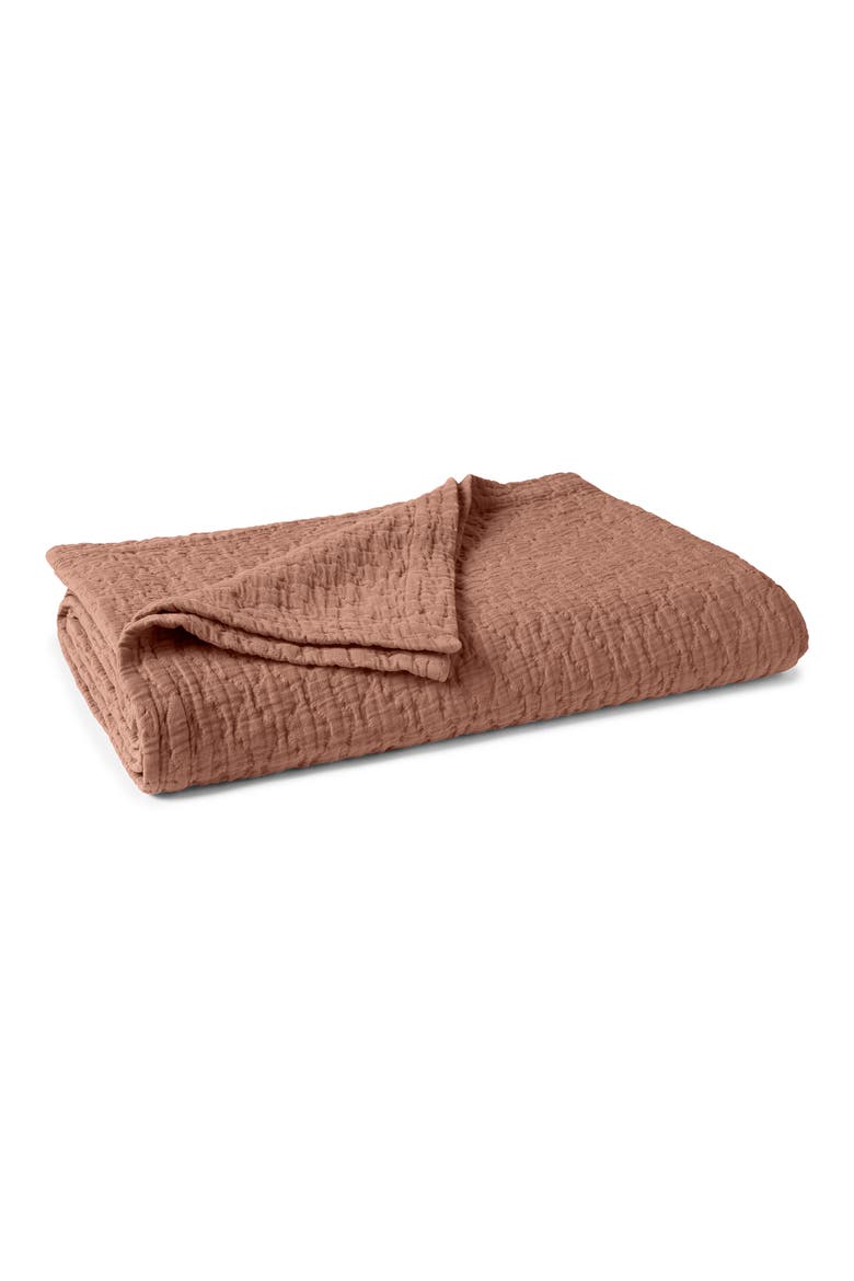 Pescadero Organic Cotton Matelassé Blanket, Main, color, PRALINE