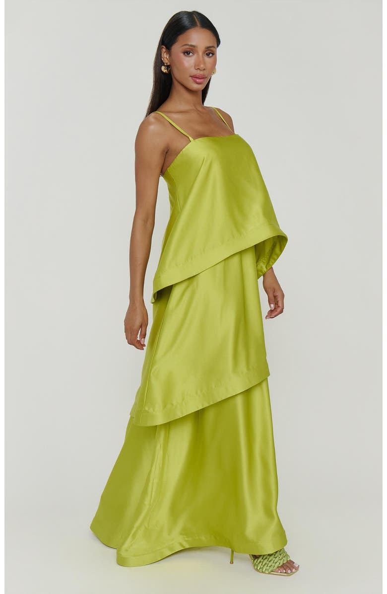 Show Me Your Mumu Ella Maxi Dress, Alternate, color, Chartreuse Luxe Satin