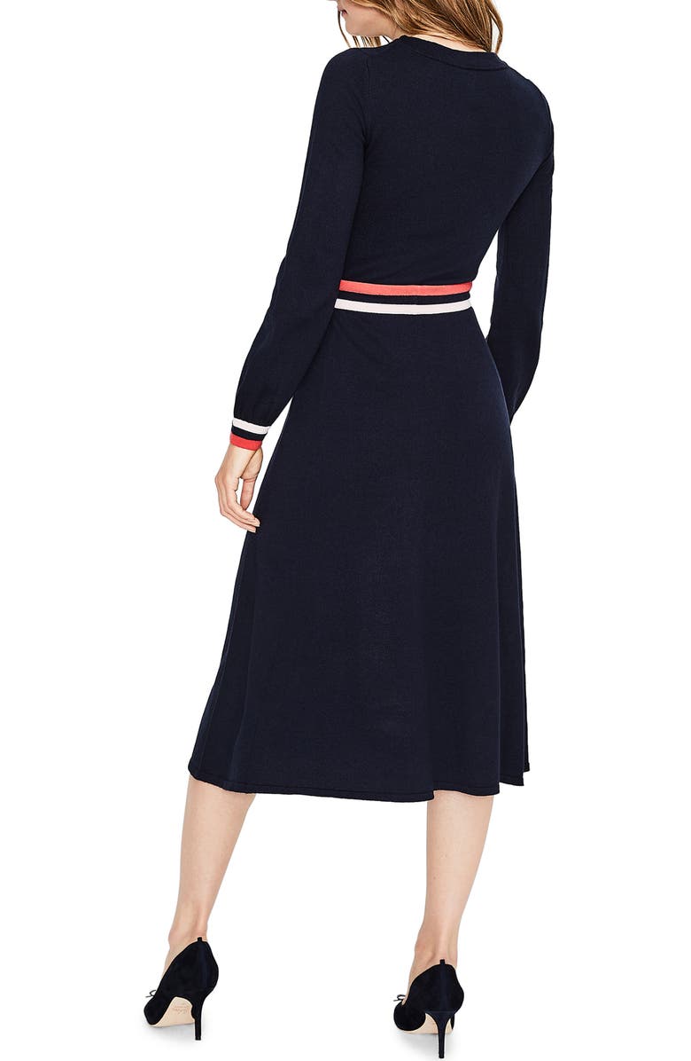 Boden Eden Belted Cotton & Wool Sweater Dress, Alternate, color, 
