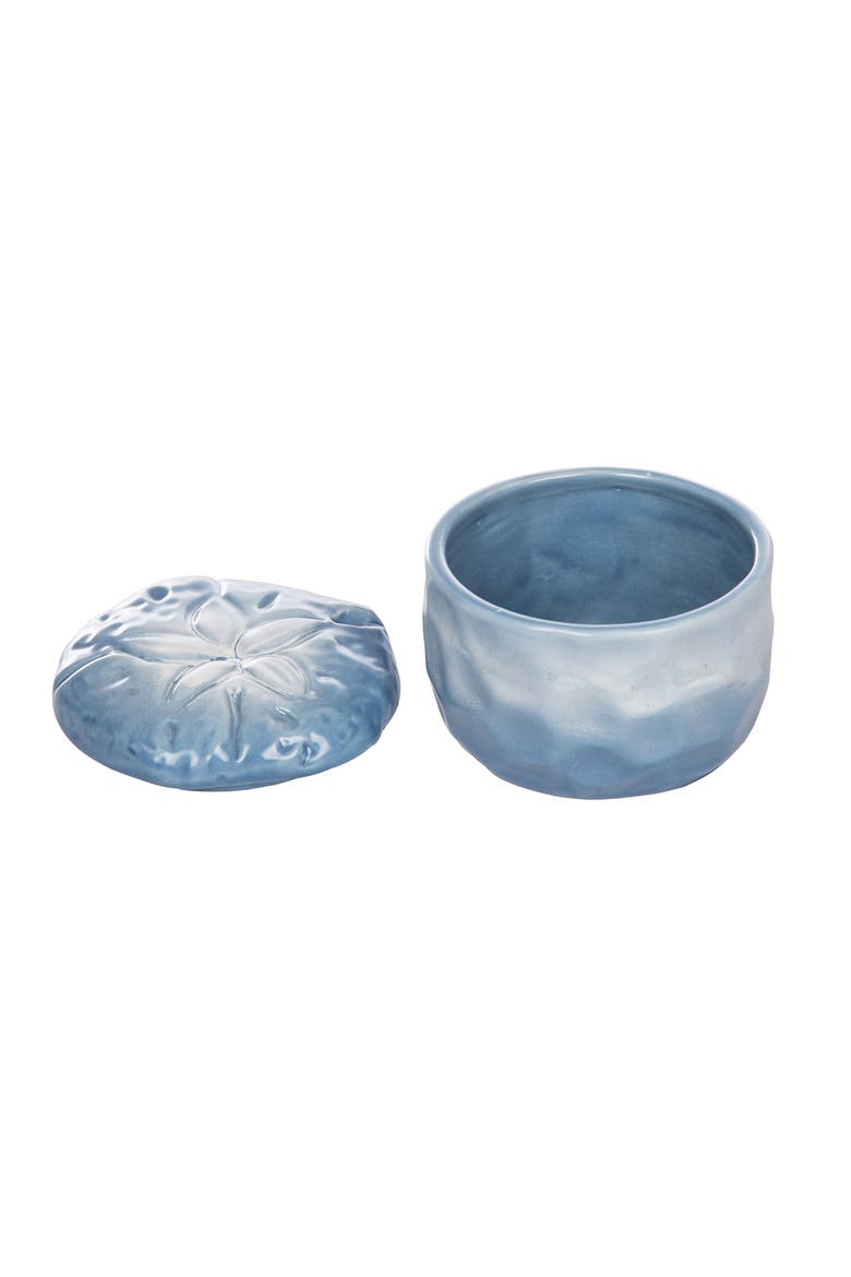 Calming Seas Ceramic Embossed Decorative Box, Alternate, color, Blue