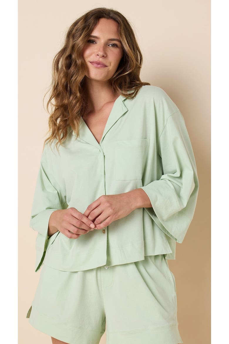 The Mariposa Long Sleeve Short Set, Alternate, color, Celadon