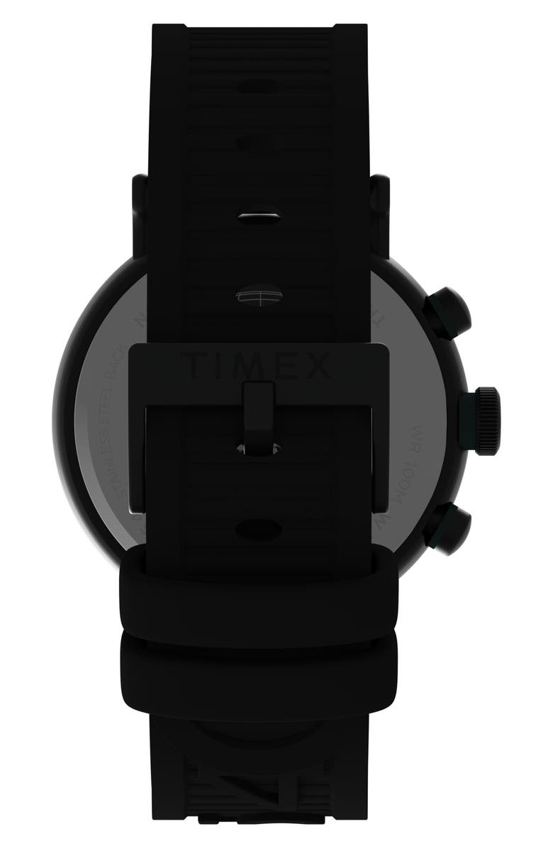 Timex<sup>®</sup> Standard Chronograph Resin Strap Watch, 43mm, Alternate, color, Black