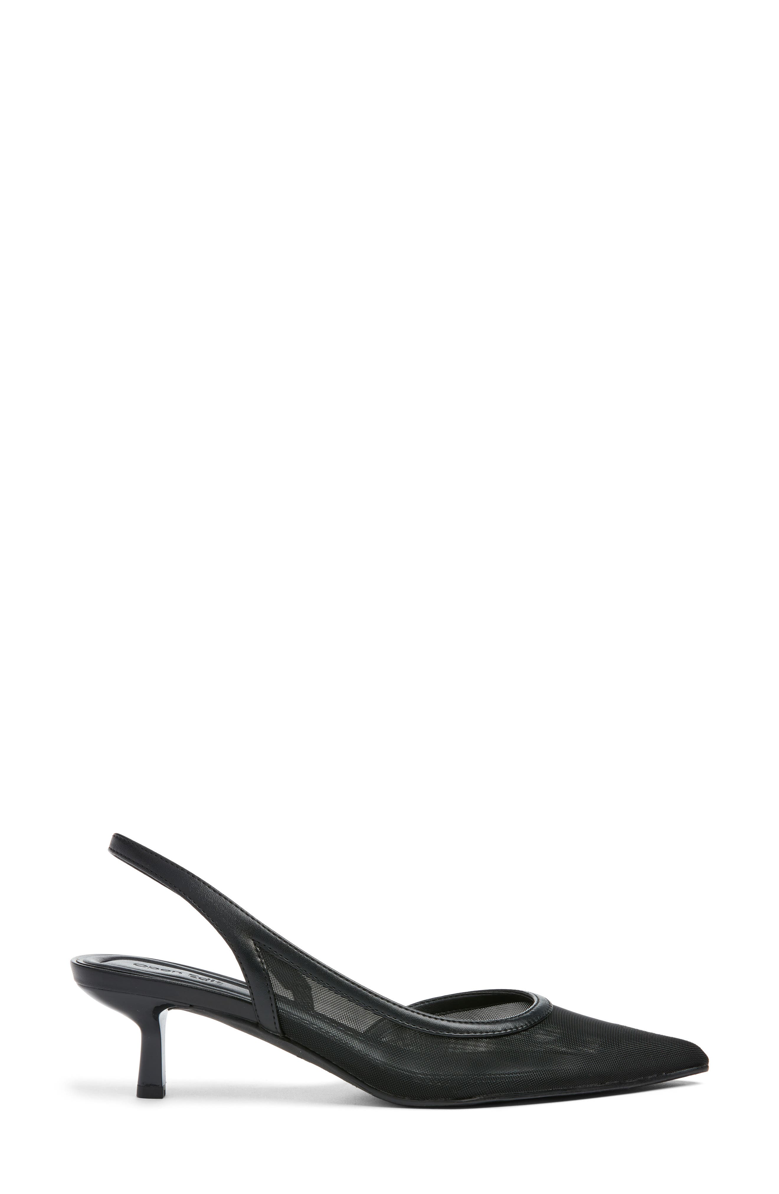 Open Edit Corina Half d'Orsay Kitten Heel Slingback Pump, Alternate, color, Black Mesh