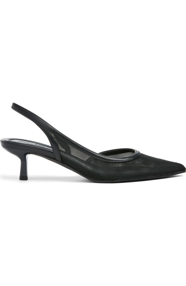 Open Edit Corina Half d'Orsay Kitten Heel Slingback Pump, Alternate, color, Black Mesh