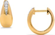 H.J. Namdar Graduated 14K Gold & Diamond Huggie Hoop Earrings