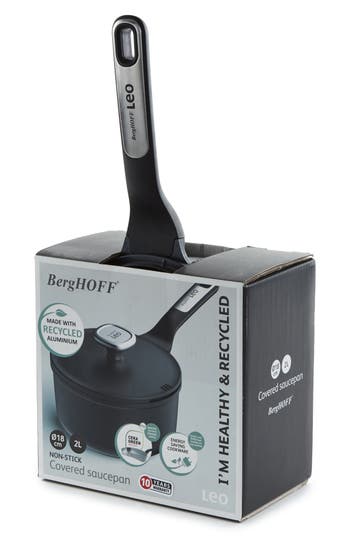 Berghoff Leo Phantom 2.1-quart Saucepan With Lid In Black
