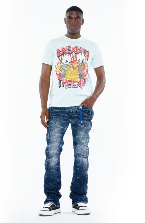 Cult Of Individuality Cotton Graphic T-shirt In Powder Blue