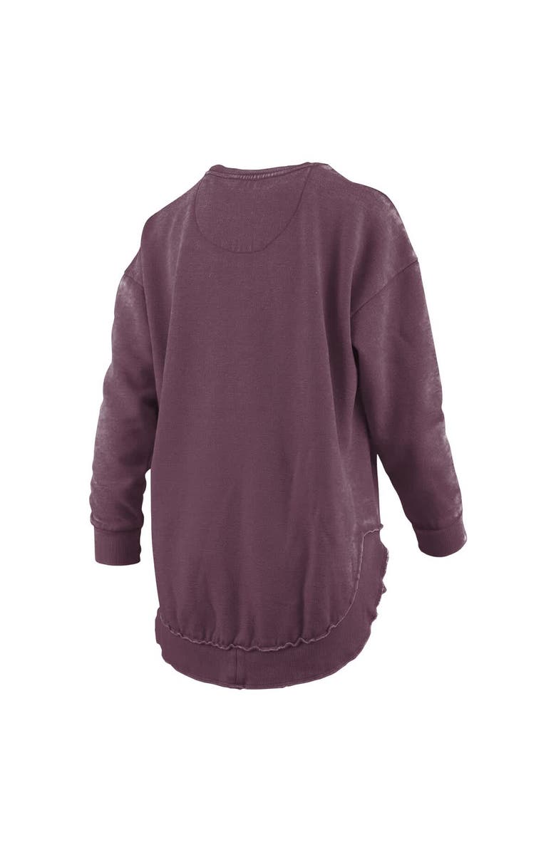 PRESSBOX Women's Pressbox Maroon Minnesota Golden Gophers Melange Poncho Vintage Fleece Long Sleeve Pullover Sweatshirt, Alternate, color, Maroon