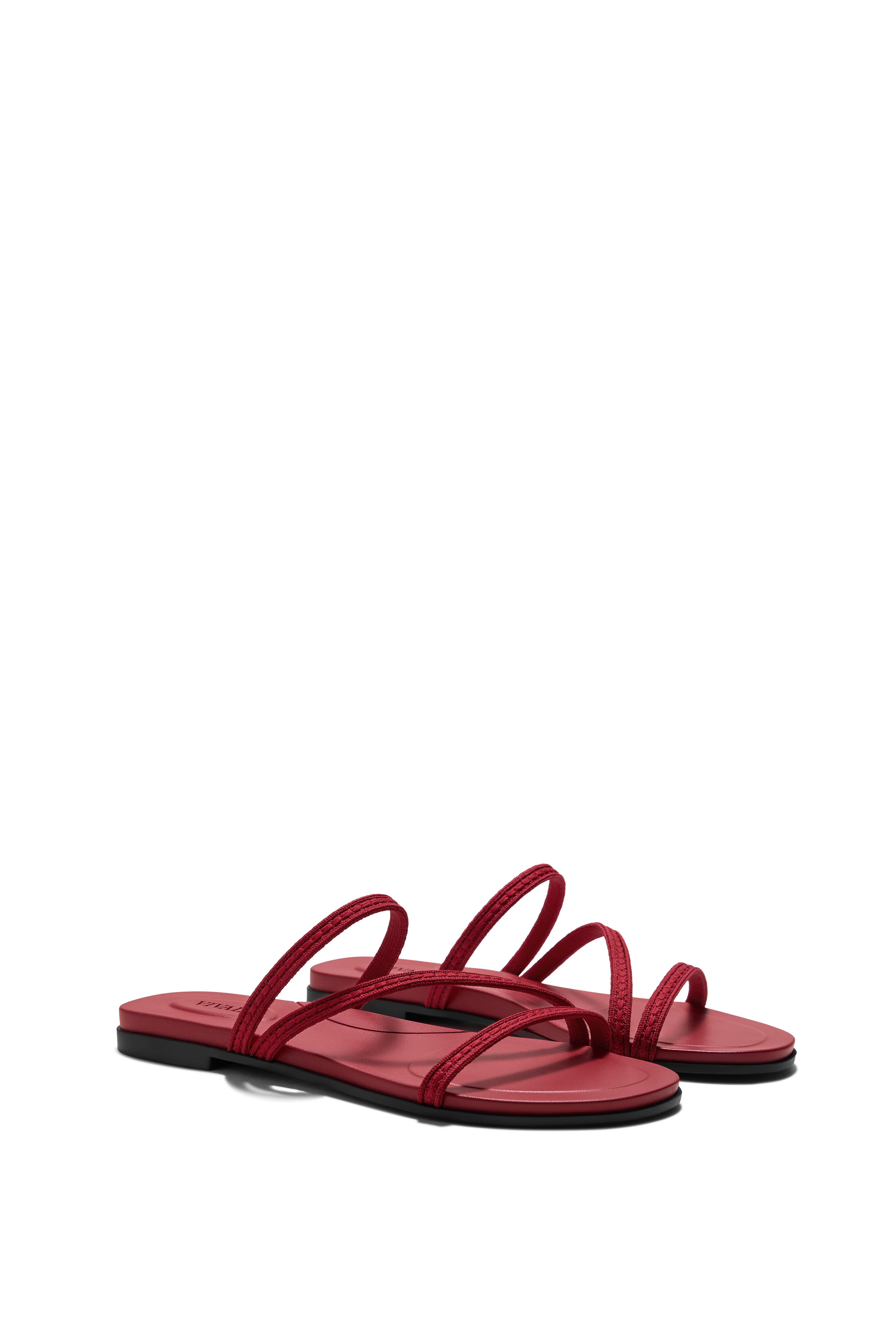 Round-Toe Flip-Flops, Main, color, RUBY RED
