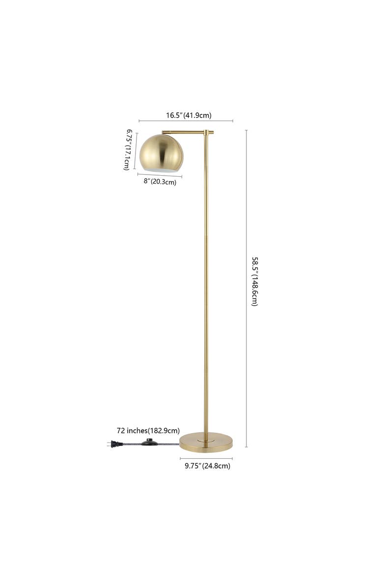 Eva Modern Contemporary Iron LED Floor Lamp, Alternate, color, Brass Gold