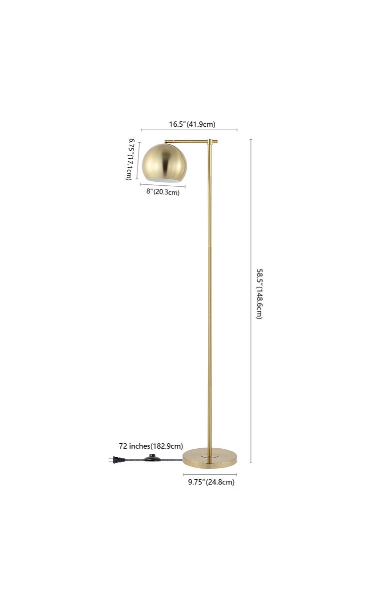 JONATHAN Y Eva Modern Contemporary Iron LED Floor Lamp, Alternate, color, Brass Gold