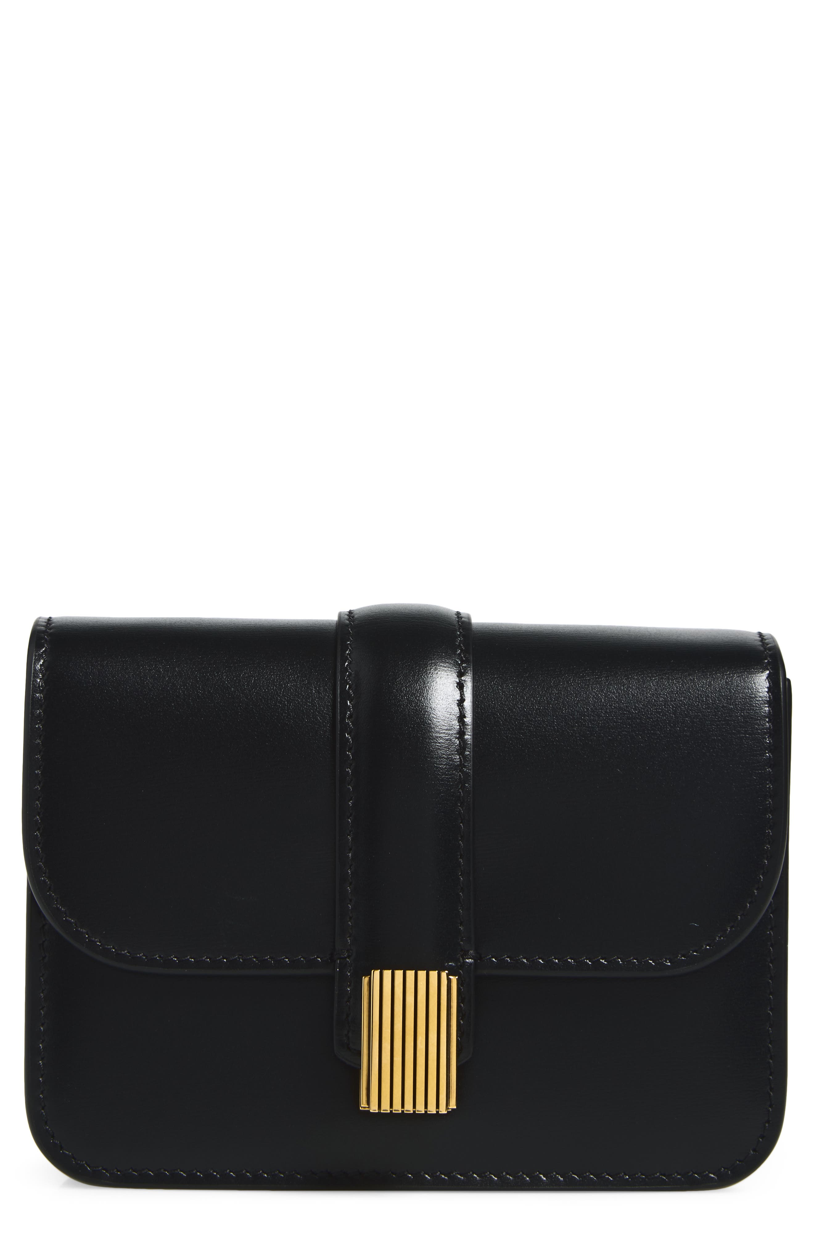 Blake Nano Leather Shoulder Bag, Main, color, BLACK