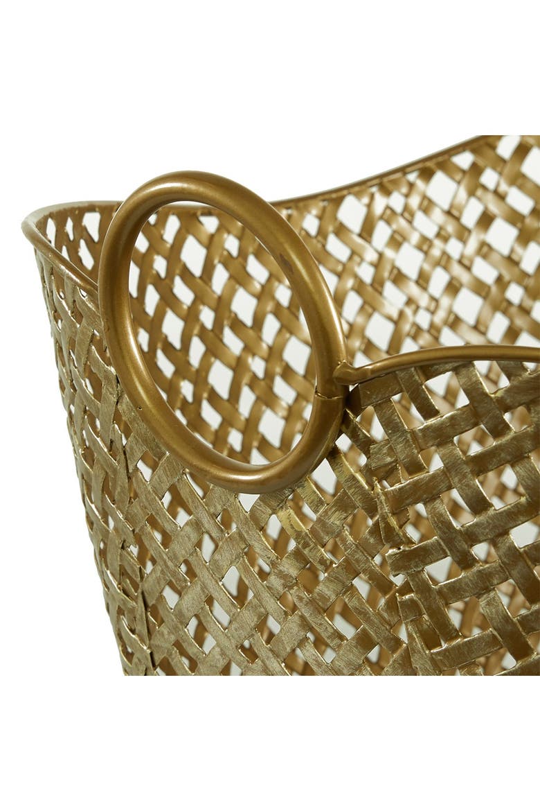 Large Gold Metal Basket - 16.75" X 11.5, Alternate, color, GOLD