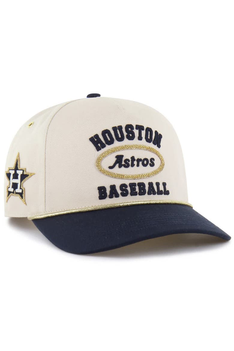 Men's '47 x Stoney Clover Lane  Natural/Navy Houston Astros Glitter Rope Hitch Adjustable Hat, Main, color, Natural