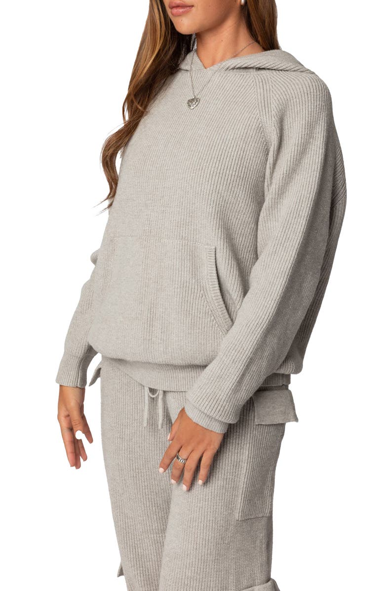 EDIKTED Wynter Oversize Sweater Hoodie, Alternate, color, Gray-Melange