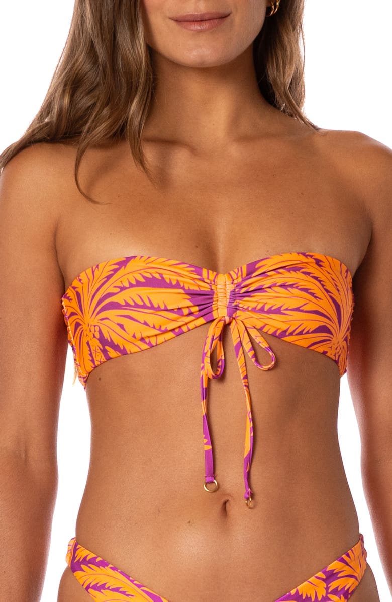 Maaji Flamingo Palm Kanani Reversible Bikini Top, Alternate, color, Purple