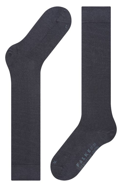 Falke Sensitive London Cotton Blend Knee High Socks In Dark Navy