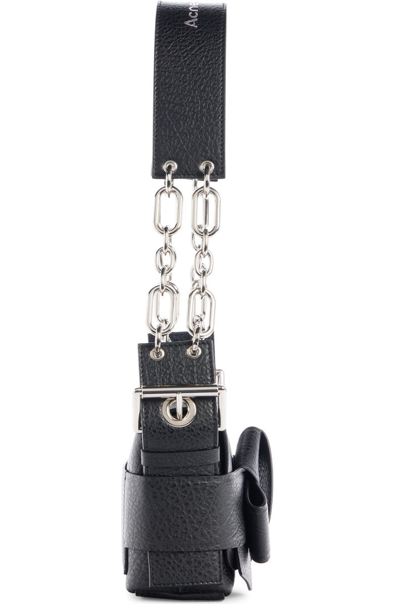 Acne Studios Small Musubi Chain Strap Shoulder Bag, Alternate, color, Black