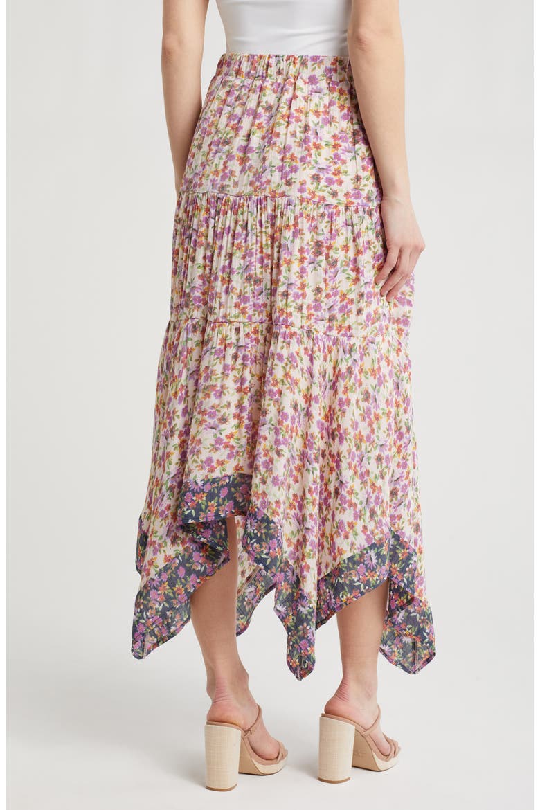 Print Asymmetric Maxi Skirt, Alternate, color, NAVY MULTI
