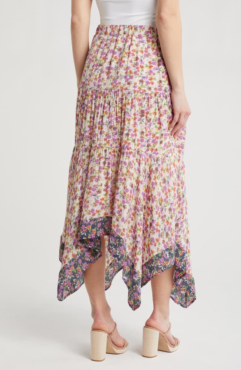 Nanette Lepore Print Asymmetric Maxi Skirt, Alternate, color, Navy Multi