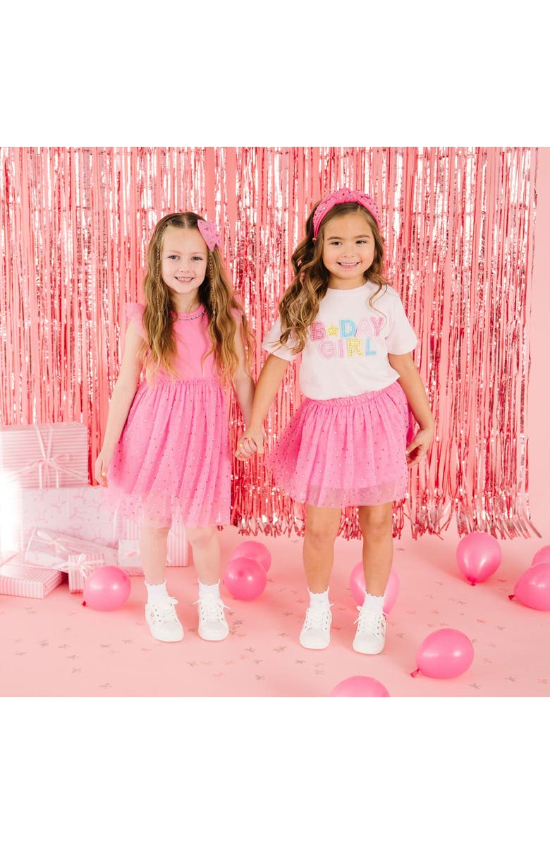 Sweet Wink Raspberry Rhinestone Short Sleeve Tutu Dress, Alternate, color, Raspberry