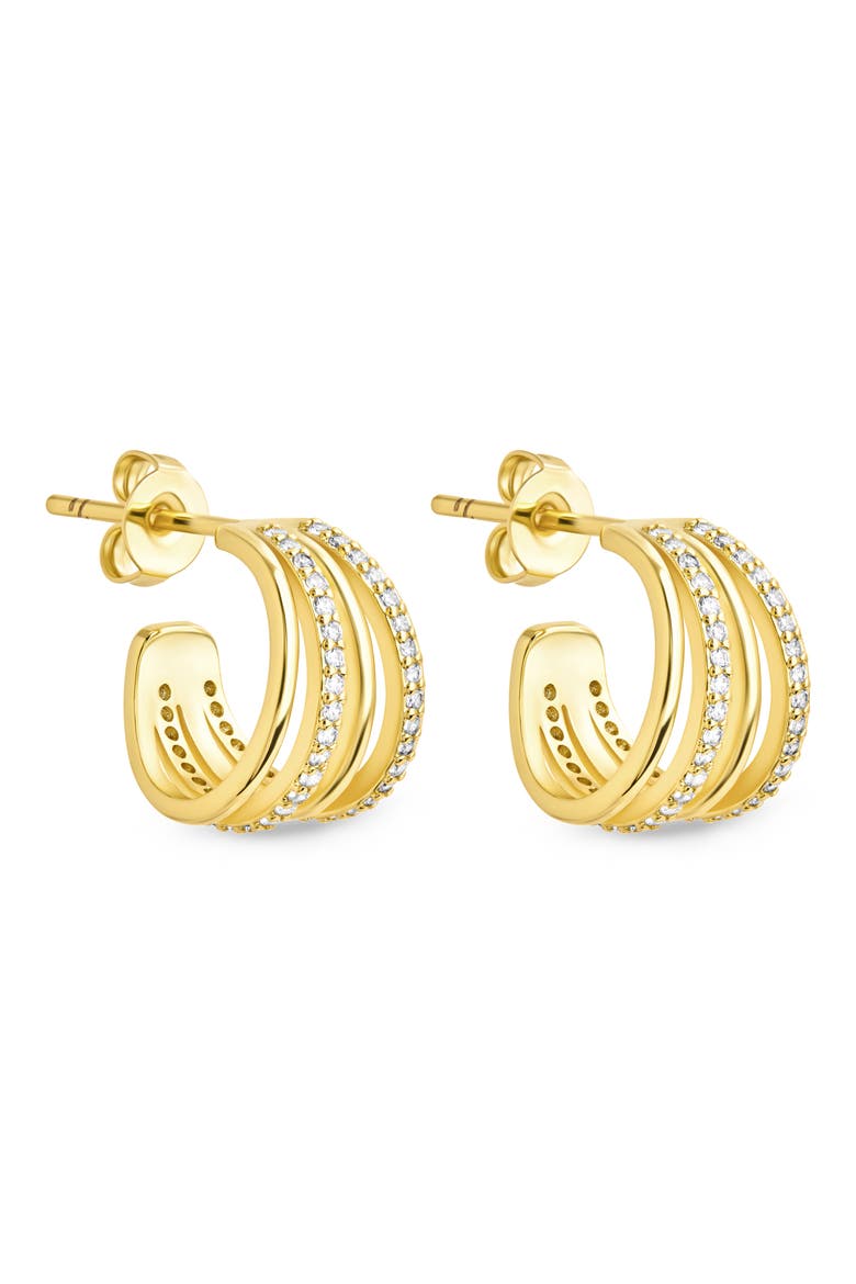 Neve Micro Cubic Zirconia Hoop Earrings, Main, color, GOLD