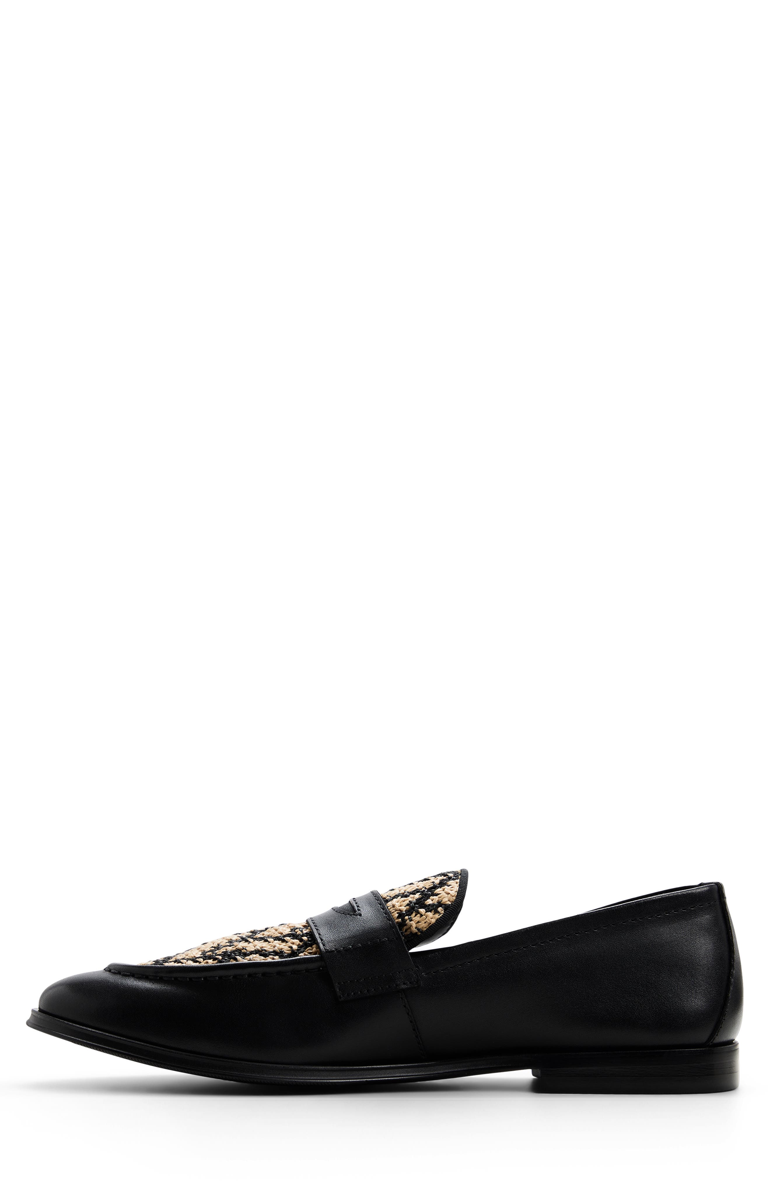 Fano Leather Penny Loafer, Alternate, color, BLACK