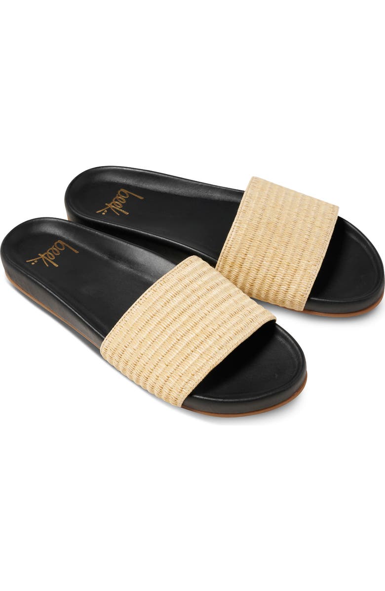 Beek Gallito Raffia Slide Sandal, Main, color, Black