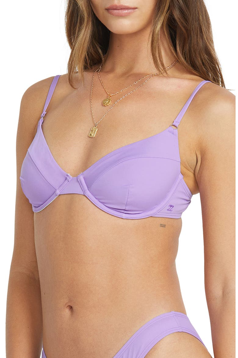 Sol Searcher Reese Underwire Bikini Top, Alternate, color, PRISM VIOLET