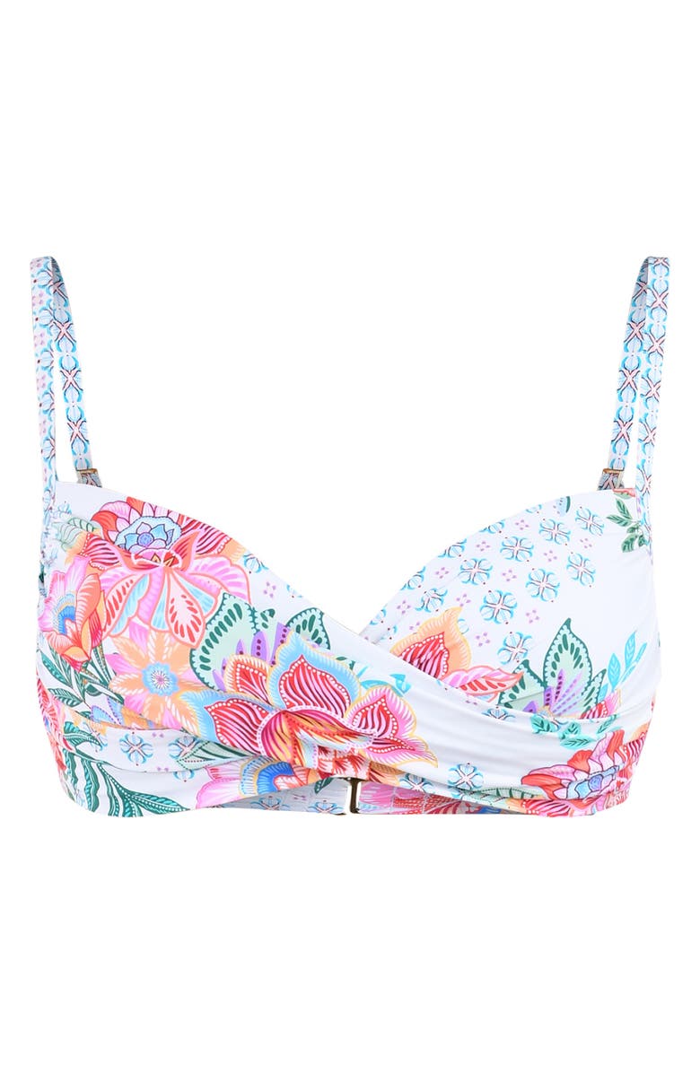 La Blanca Riviera Wrap Bikini Top, Alternate, color, White