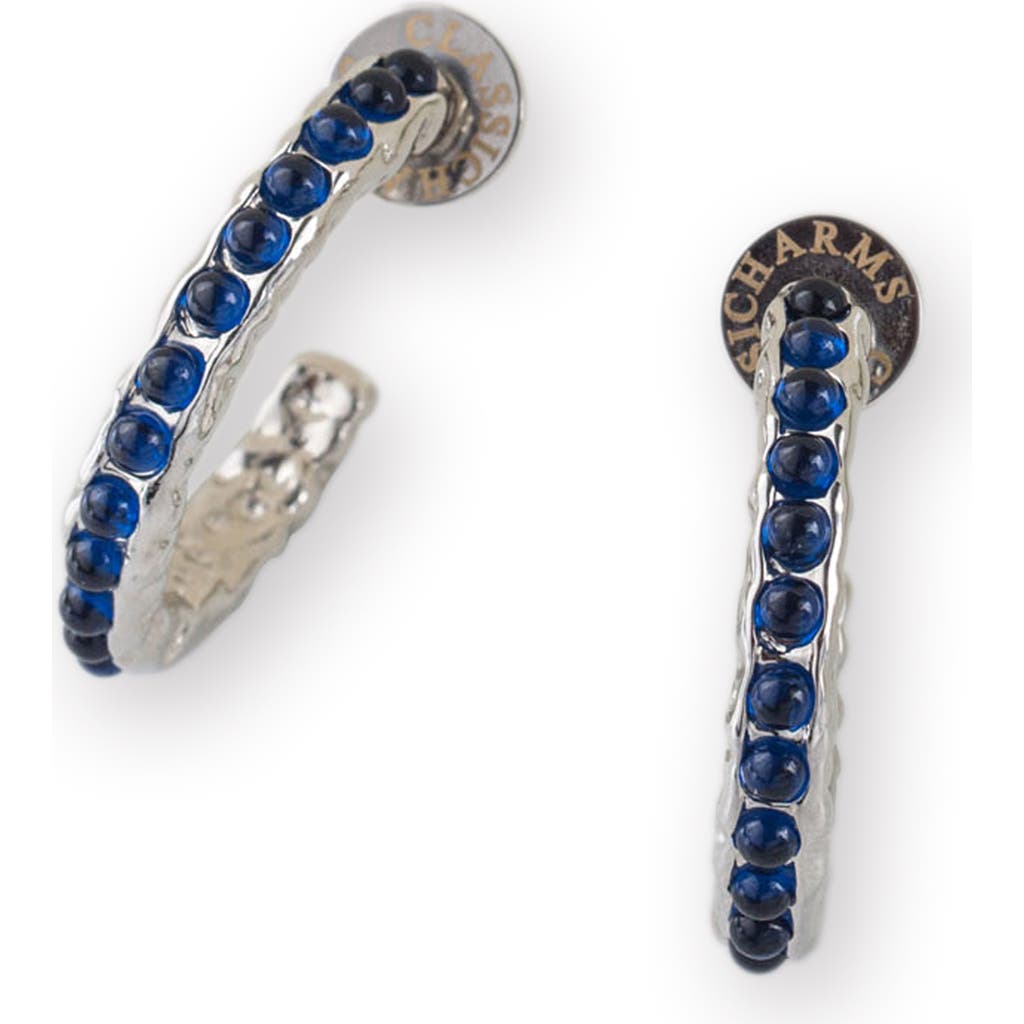 Classicharms Serena Molten Gemstone Hoop Earrings In Blue
