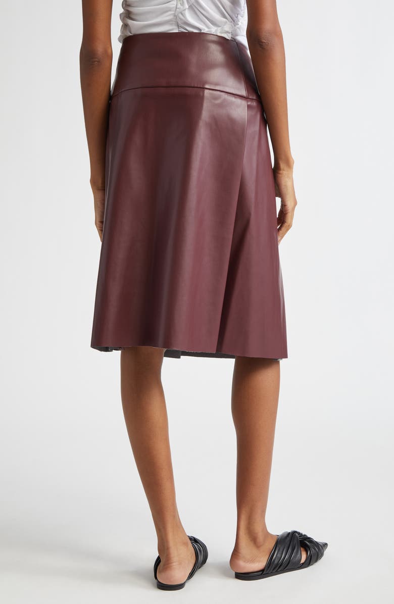 renaissance renaissance Linda Pleated Faux Leather Midi Skirt, Alternate, color, Deep Red
