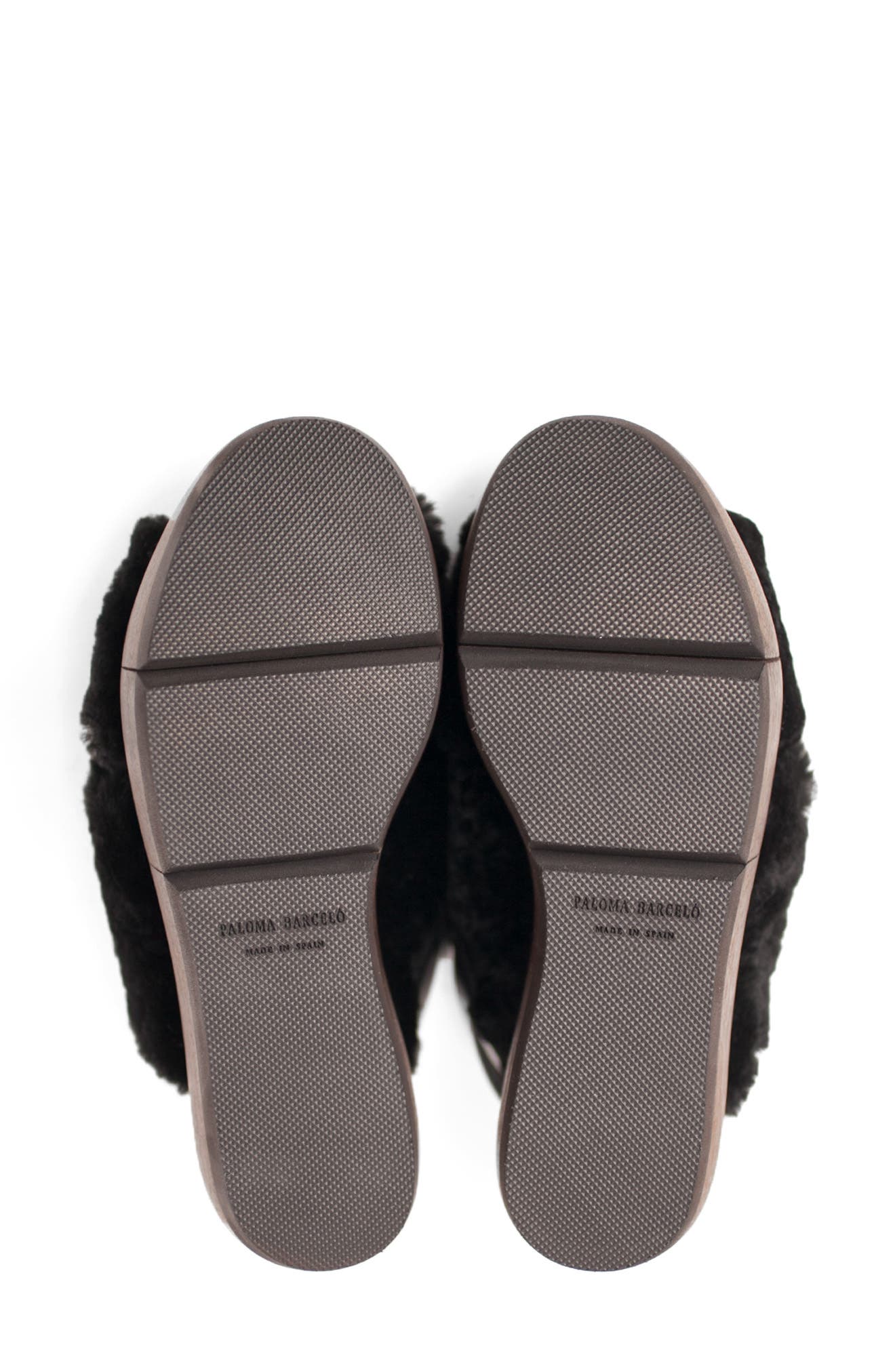Paloma Barcelo Viola Moution Genuine Shearling Platform Sandal, Alternate, color, 