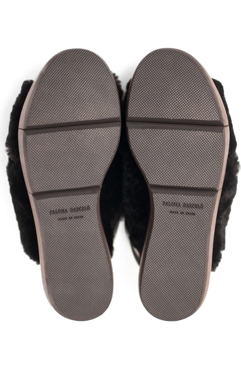 Paloma Barcelo Viola Moution Genuine Shearling Platform Sandal, Alternate, color,