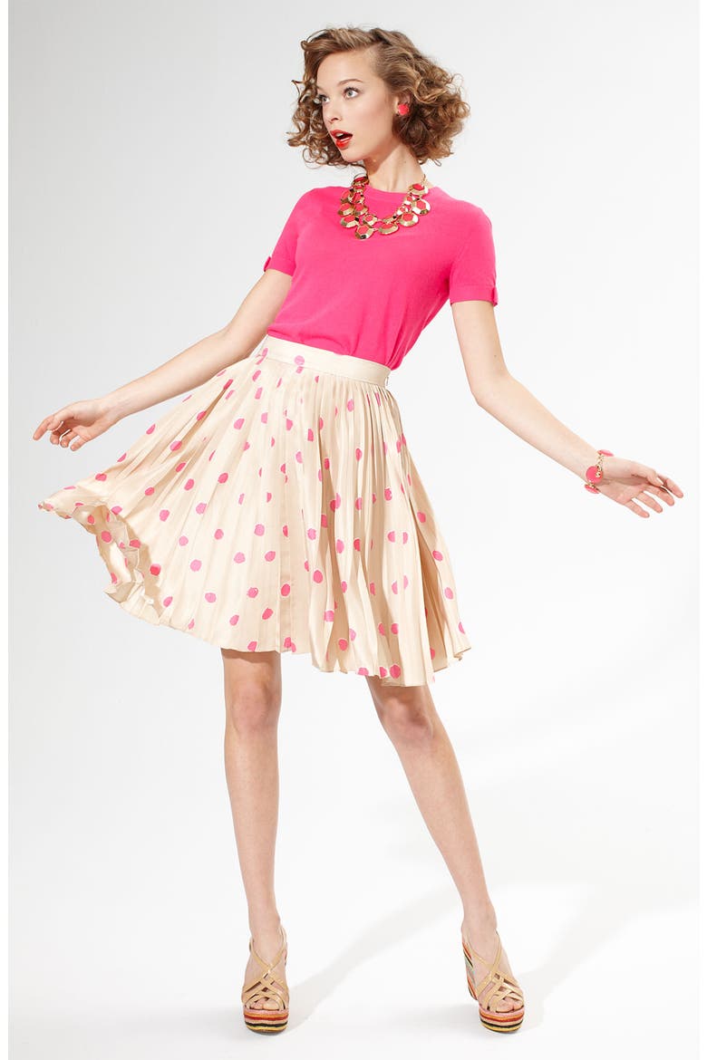 'melody' print silk skirt, Alternate, color, PERFECT BEIGE/ PINK