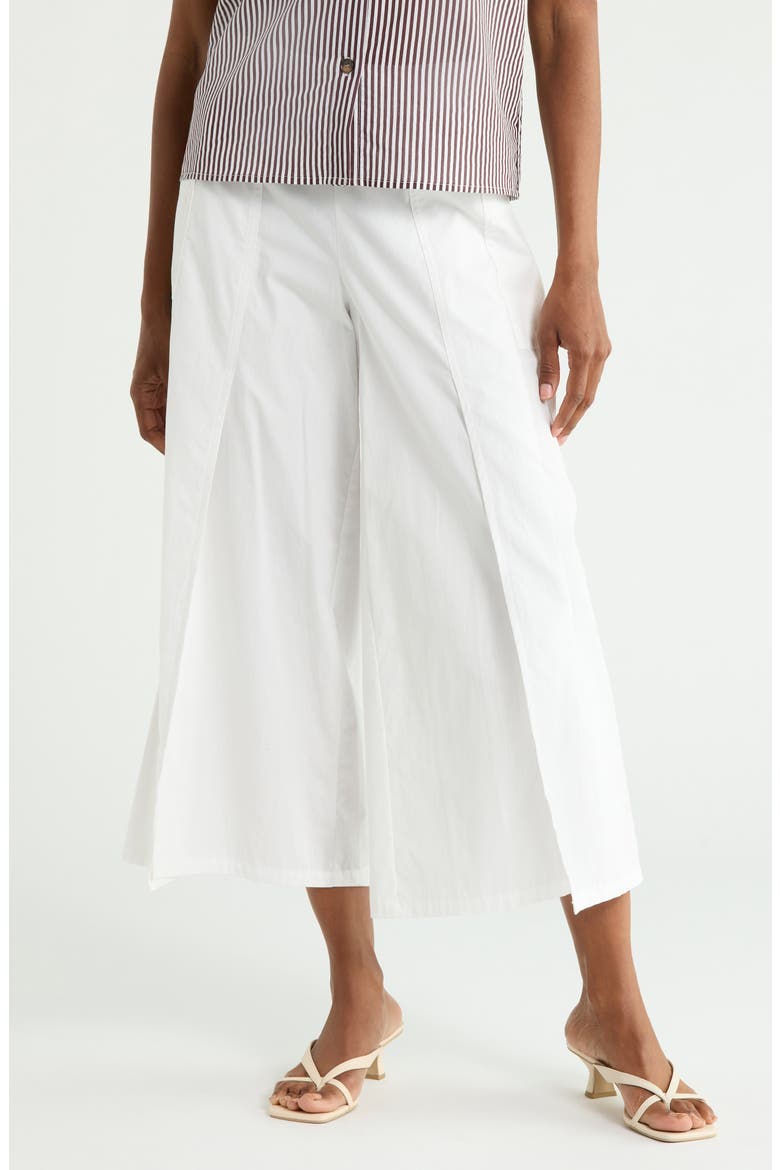 Slit Front Poplin Wide Leg Pants, Main, color, WHITE
