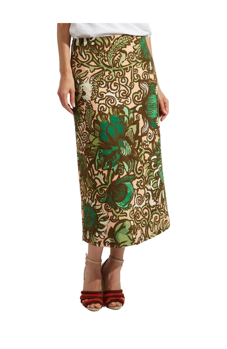 La DoubleJ Pencil Skirt Anemone Pink Olive, Alternate, color, Anemone Pink Olive